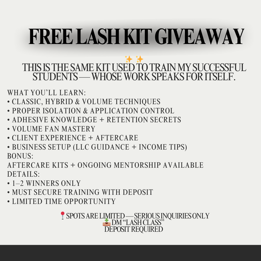 Lash Training Enrollment 🤍 (Free Kit Giveaway Included)