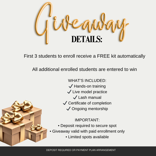 Lash Training Enrollment 🤍 (Free Kit Giveaway Included)